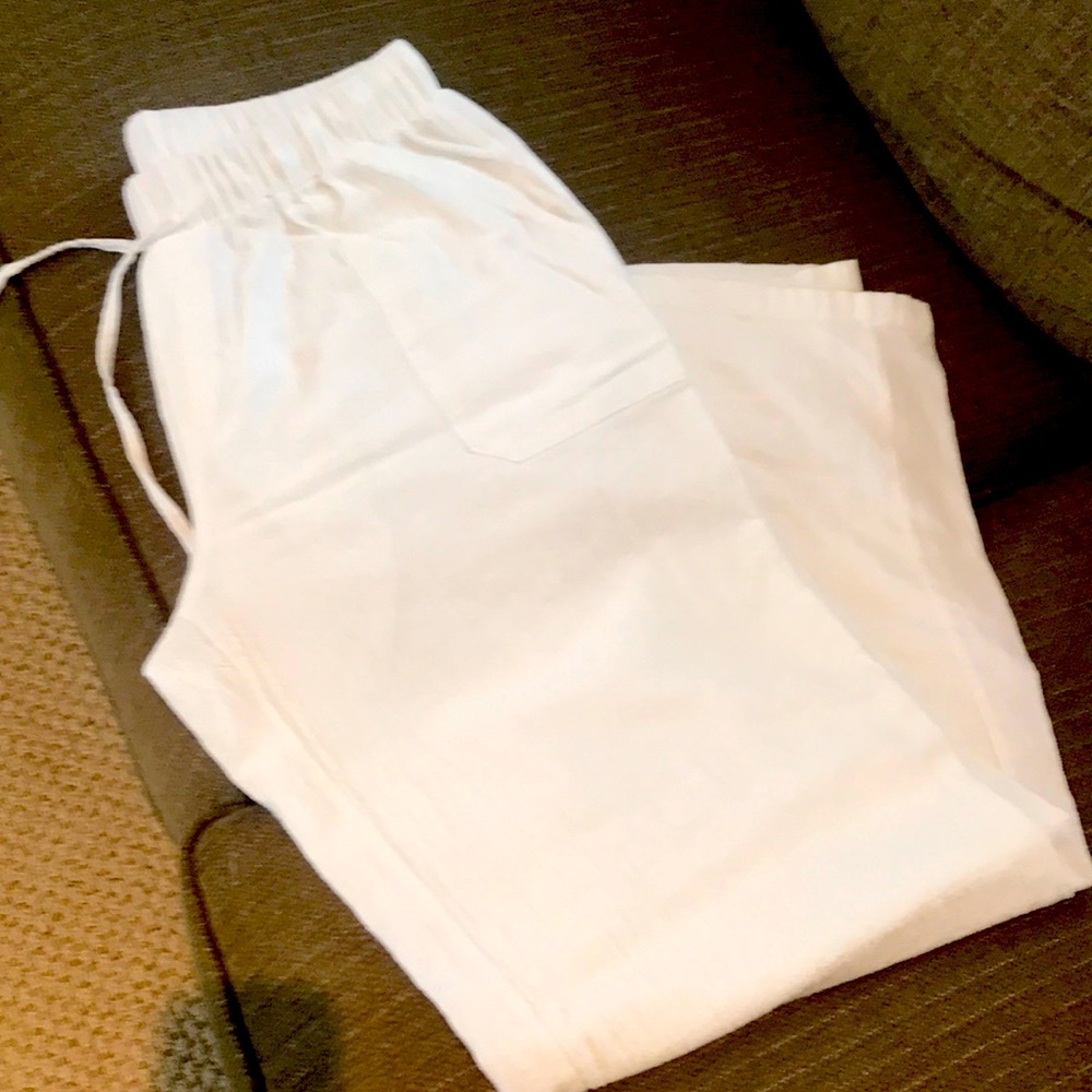 WHITE COTTON PANTS